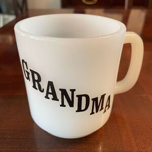 Vintage Glasbake Grandma Milk White Glass Mug Cup